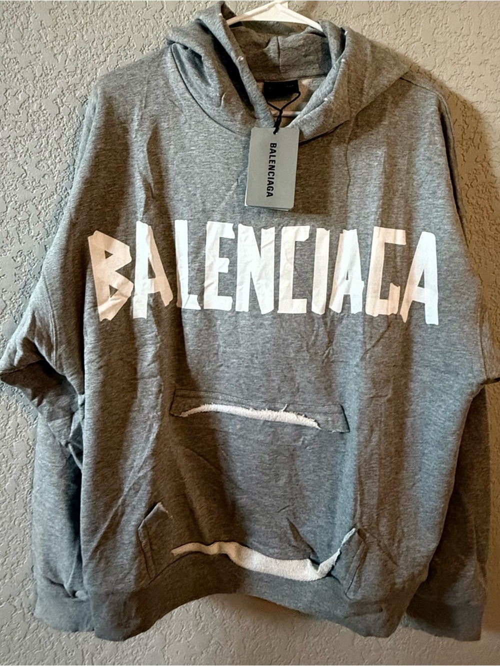 Balenciaga Unisex Gray Logo Hoodie